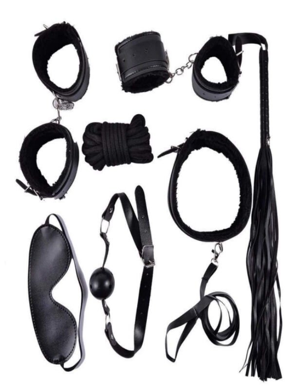 7 Parça Fetiş Esaret Seti Siyah Kedi Maskeli | 724Haz