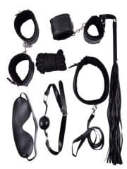 7 Parça Fetiş Esaret Seti Siyah Kedi Maskeli | 724Haz