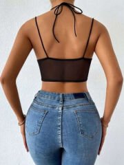 Kadın Özel Tasarım Balenli Büstiyer Siyah