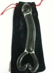 Kalp Detaylı Cam Dildo | Şeffaf, Estetik ve Romantik Tasarım