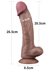 26,5 cm Çift Katmanlı Platinyum Silikon Realistik Penis